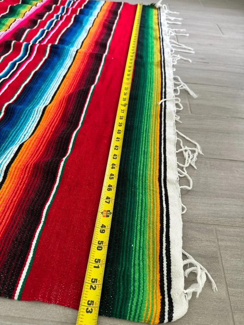 Vintage Mexican Saltillo Serape Wool Blanket Rug Southwestern Diamond 83